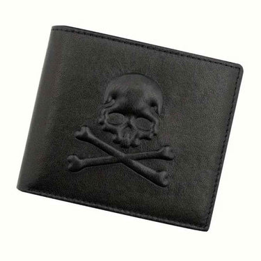 Black Skull Leather Wallet